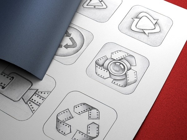 Vizzywig App Icon Design, Part 2 #icon #camera #appstore #vizzywig #icons #iphone #video #app #sketches #ios #editor #pencil