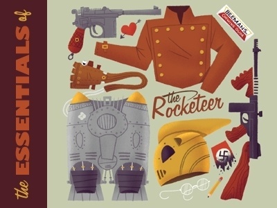 Dribbble - The Essentials of the Rocketeer by Matt Kaufenberg #illustration #color #handmade #texture