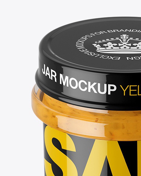 Free Glass Jar Of Mustard Sauce Mockups