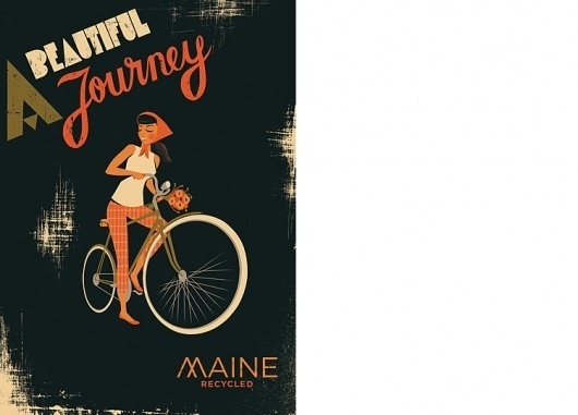 Christopher Nielsen Illustration #girl #bicycle #design #graphic #illustration #paper #typography