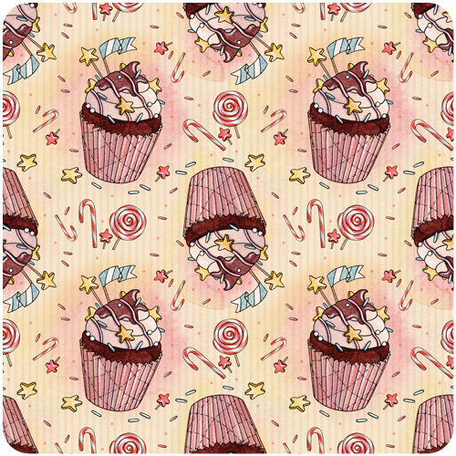 holiday patterns on Behance #illustration #cupcake