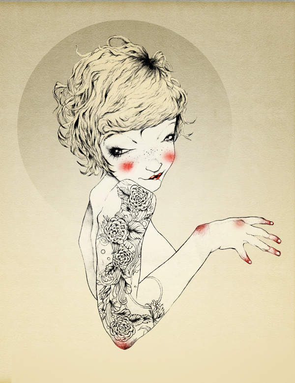Tattoo girl on Behance #gold #tattoo #lady
