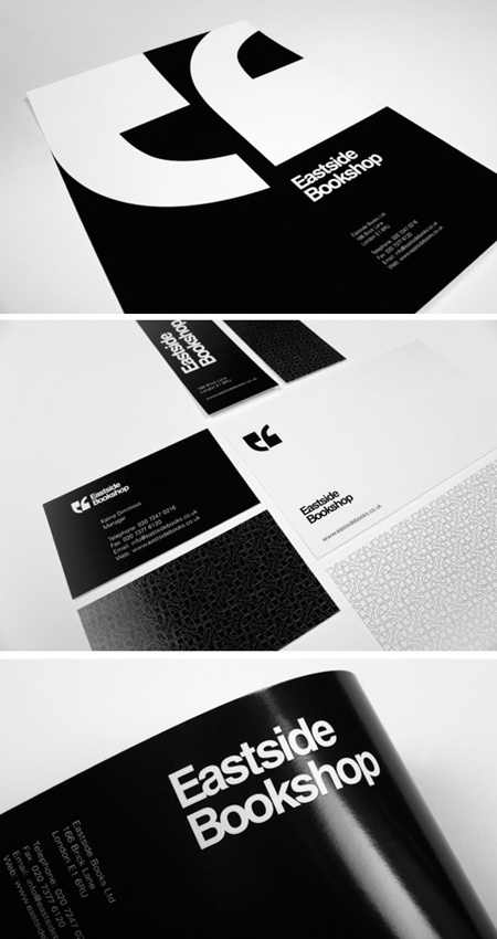 East Side Bookshop Identity System #identity #white #black #and