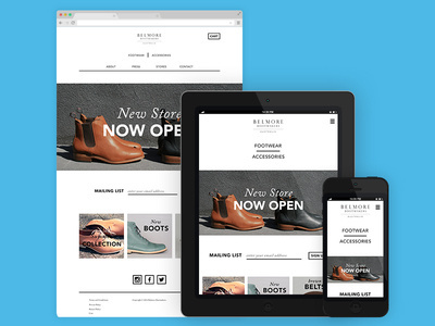 Belmore Bootmakers #shoes #shop #ui #ecommerce #hero #image #web #online