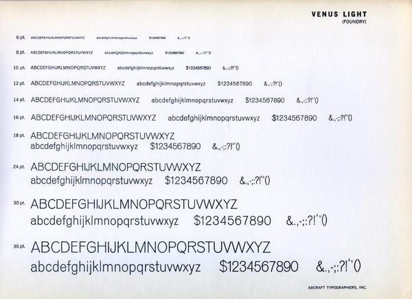 Venus type specimen #type #specimen #typography