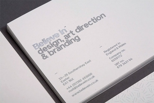 Believe in | Identity Designed #white #silver #print #in #cyclus #black #believe #grid #stationery #foil