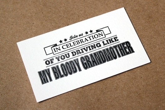 Noltedesign | Driving Cards, Christmas Present to Girlfriends Past #typogrpahy #letterpress