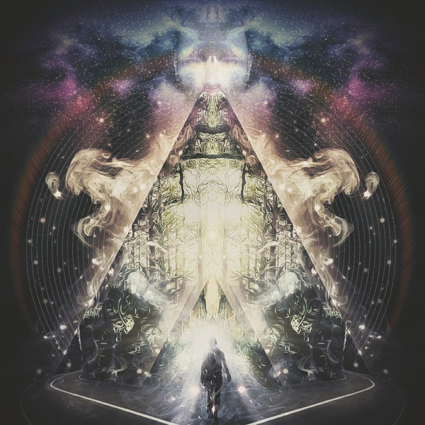 Triangle Escape Art Print #smoke #space #triangle #minds #fantastic