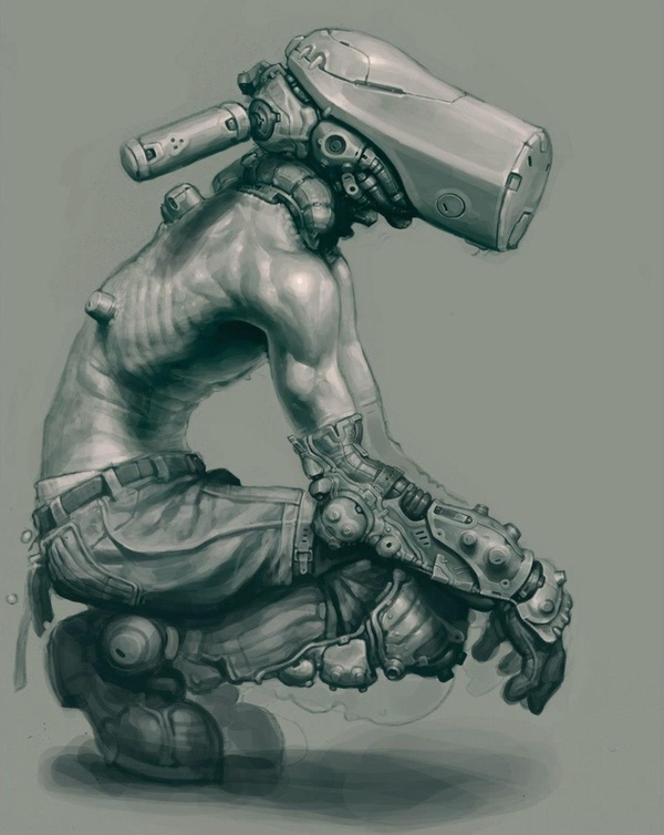 SciFi Fantasy Horror #white #futuristic #fi #sci #black #mechanical #illustration #and #cyborg