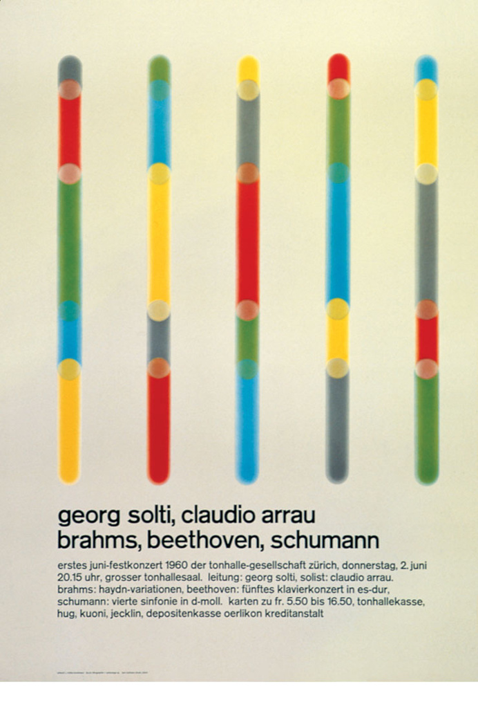 Josef Müller-Brockmann VIERTES JUNI FESTKONZERT 1960 SWITZERLAND [ 127CM X 90CM ] via www.blanka.co.uk