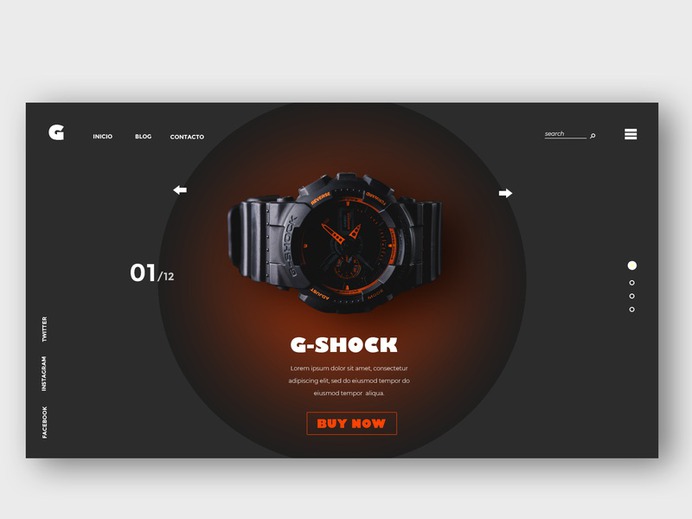 Landing page for online watches store html 5 designer freelance ux designer ux-ui design developer website user interface online shopping online store product card product page orange brown e-commerce design e-commerce shop e-commerce shop web design
