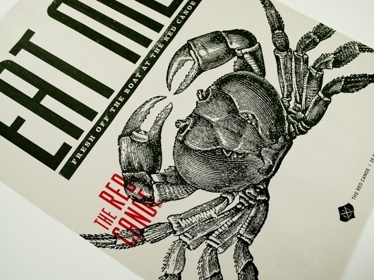The Red Canoe : mCroxton Design #screenprint #poster #crab
