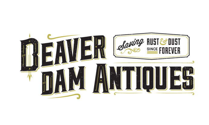 Beaver Dam Antiques. #mysterymeat #antiques #logo #typography