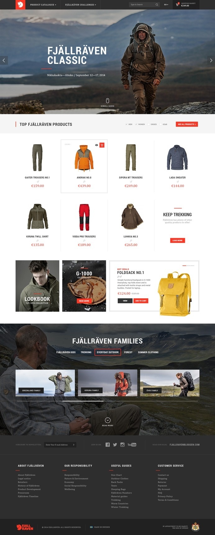 Fjällräven Re-Design Concept #website #redesign