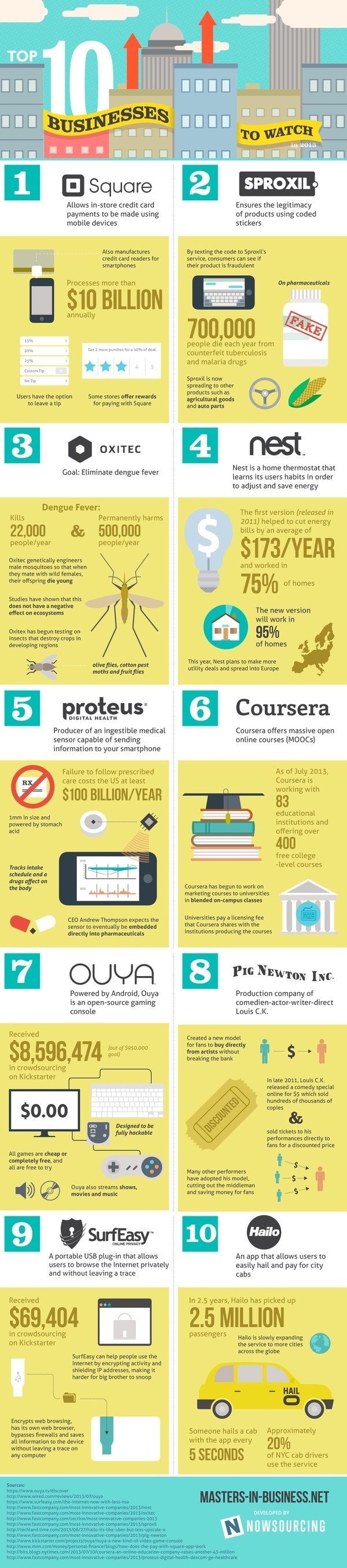 Top 10 Businesses to Watch in 2013 #infographic