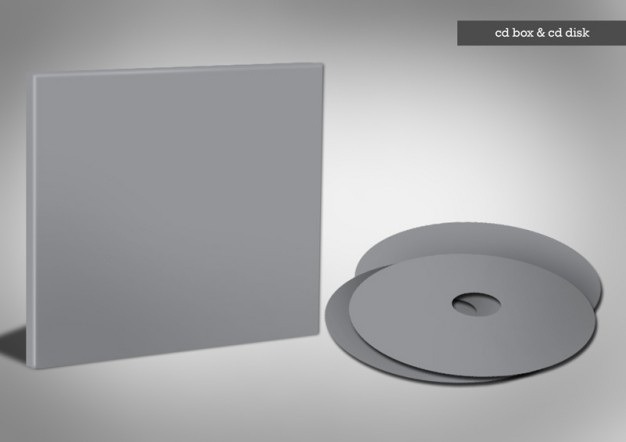 Grey cd box with cd template Free Psd. See more inspiration related to Template, Box, Cd, Psd, Grey, Templates, Material, Horizontal, Cd box and Psd material on Freepik.