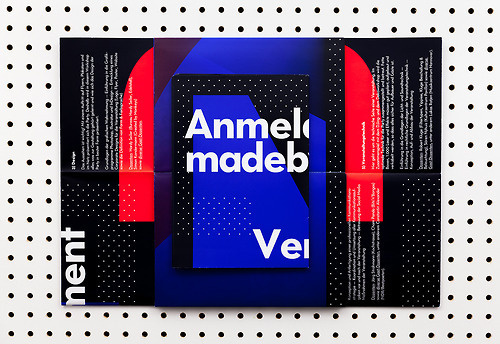 Flyer and poster for "Made By: Self" by Bureau Hardy Seiler #printed #red #2sides #event #print #design #graphic #black #colorful #folded #poster #plakat #folding #blue #folder #typography