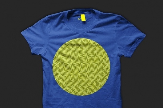 David Arias – Branding and Design / Freelance Graphic Designer / Vancouver, Canada / Nike, Maze Tee #maze #pattern #print #yellow #shirt #fashion #blue