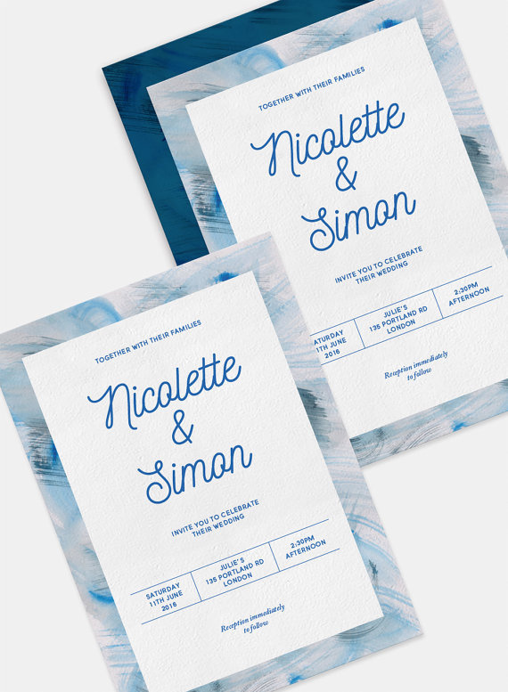 #wedding #invitation #watercolour #typography #minimalist #contemporary #designer #paper #craft