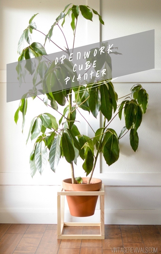 DIY Openwork Cube Planter Tutorial vintagerevivals.com #planter