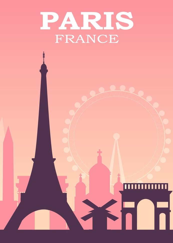 "Paris" Poster Print on metal by Sam Kal