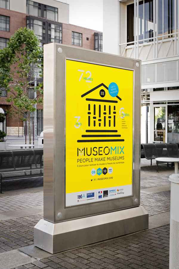 yellow, exterior sign, sign, museomix, icon