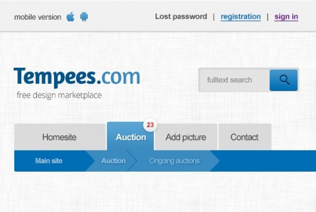 Blue web header with search bar Free Psd. See more inspiration related to Menu, Blue, Web, Header, Bar, Search, Psd, Menu bar, Search bar and Horizontal on Freepik.