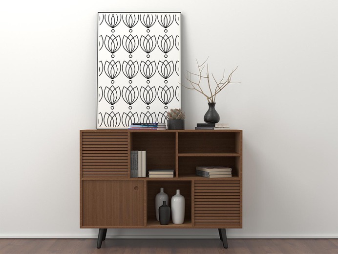 Scandinavian Lotus Flower Pattern Wall Art Poster – Pikstok