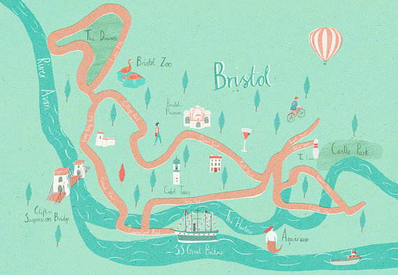 Illustrated map of Bristol (A3) #illustration #maps
