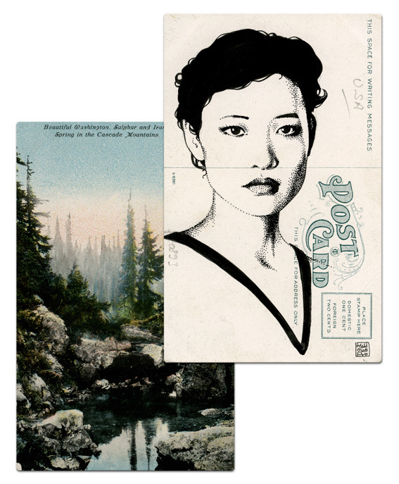 Twin Peaks postcard art by Paul Willoughby.