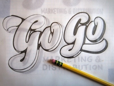 Dribbble - T&L Go Go Sketch by Ken Barber #lettering #hand #sketch #typography