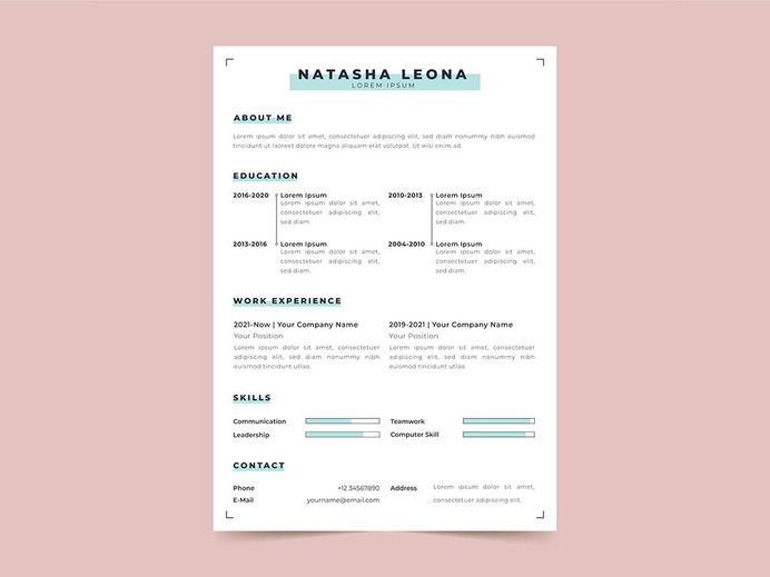 Free Minimalist Vector Resume Template