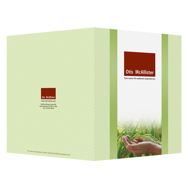 Otis McAllister Imprinted Folder (Front & Back Cover View) #design #light #folder #green