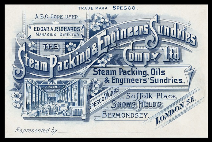 Steam Packing & Engineers' Sundries Company | Sheaff : ephemera