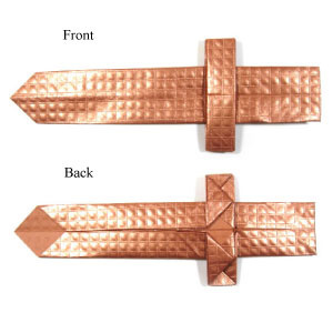 How to make an easy origami dagger (http://www.origami-make.org/howto-origami-sword.php)