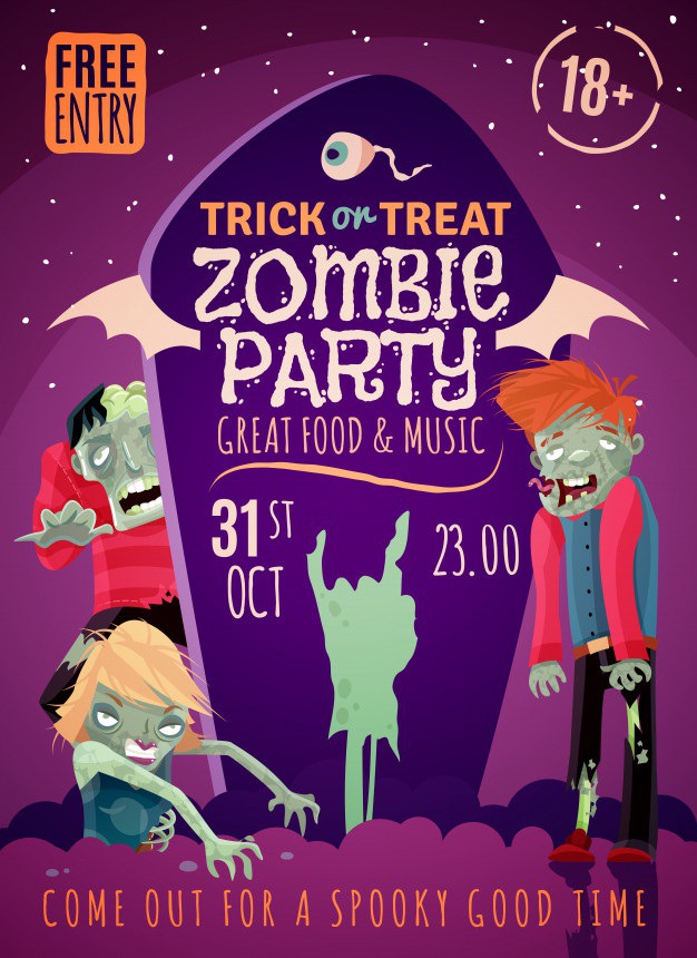 Zombie party poster Vector