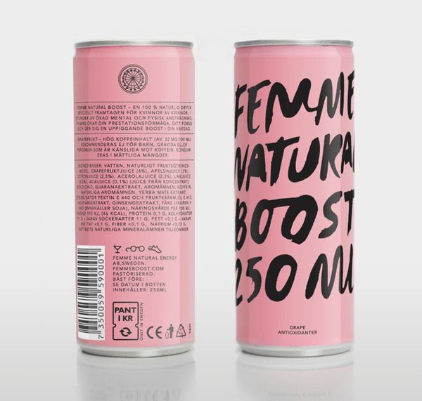 Femme Natural Boost #packaging #typeography #can