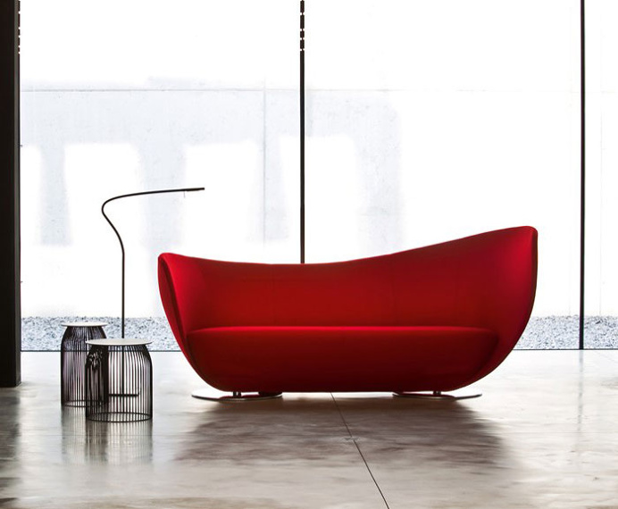 Upholstered Leather Sofa by Peter Harvey