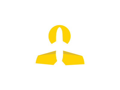 Logo Mark - negative space #mark #logotype #vietnam #airplane #branding #negative #yellow #icons #space #people #simple #brand #symbol #identity #logo