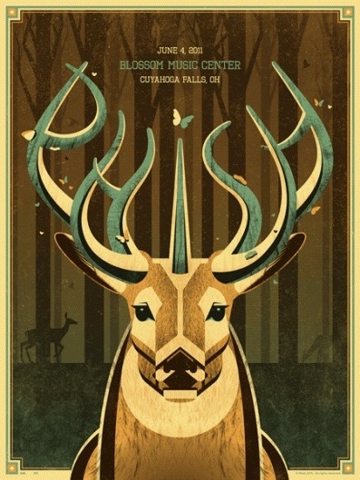 DKNG » Store » Phish (Blossom Music Center) #deer #design #screenprint #illustration #phish
