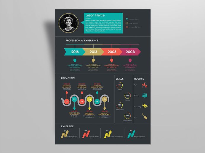 Free Creative Infographic Resume Template for Any Job Opportunity
