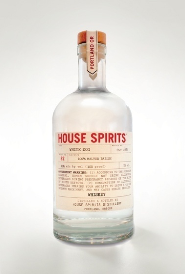 House Spirits White Dog Whiskey. Portland's small batch limited edition spirits. #whiskey #house #packaging #design #portland #liquor #food #distillery #spirits #booze #typography