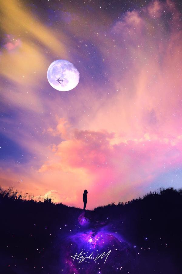 She held the galaxies! by klajdart