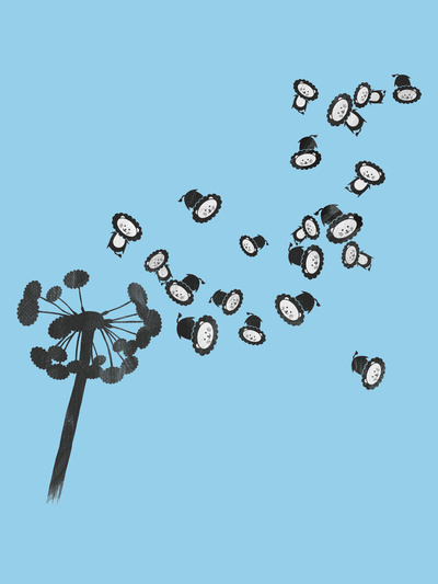 Dandelion #white #design #graphic #& #black #illustration #nature