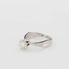 Women's Ring Solitaire White Gold 14 K
