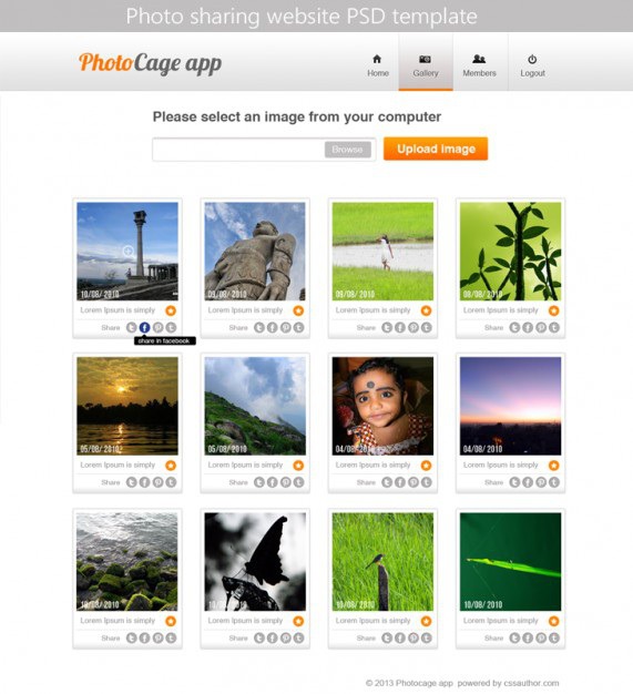 Premium photo sharing website psd template Free Psd. See more inspiration related to Template, Photo, Website, Portfolio, Psd, Website template, Premium, Sharing, Vertical and Freebie on Freepik.