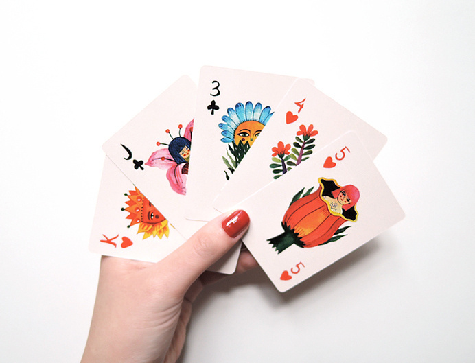 flower, flowers, flora, design, illustration, cards, playing cards, aces