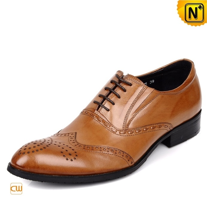 Mens Brown Wingtip Dress Shoes CW764076 #wingtip #dress #shoes