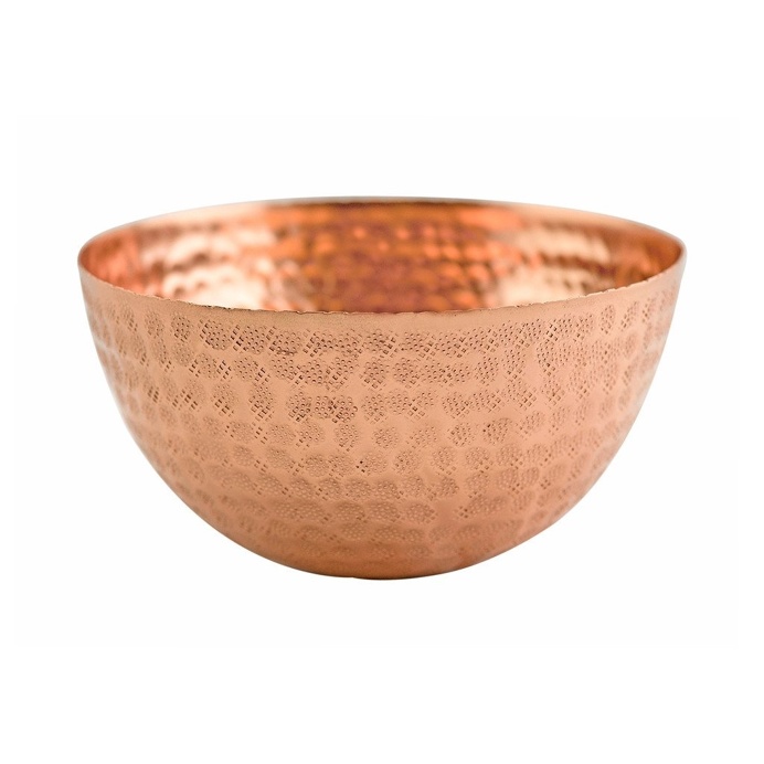 Beaten Copper Round Bowl , 20cm x 10cm