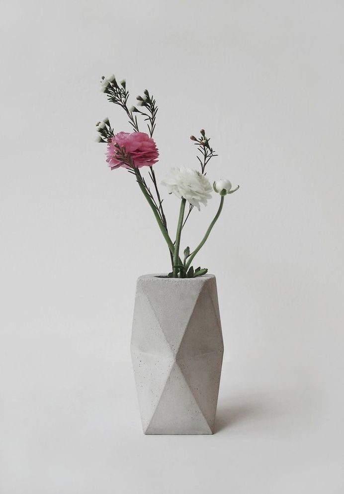 concrete geometric vase by frauklarer #interior #vase #concrete #minimalistic #austria #decor #home #geometric #minimalism #minimalist